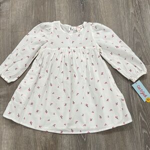 Cat & Jack White Dress with Red Floral Pattern